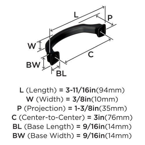 Revitalize Zinc Black Bronze Cabinet Pull 8