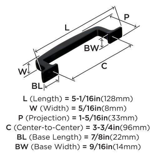 Westerly Zinc Black Bronze Cabinet Pull 12