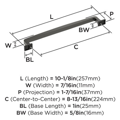 Westerly Zinc Black Bronze Cabinet Pull 14