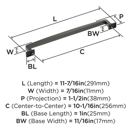 Westerly Zinc Black Bronze Cabinet Pull 15