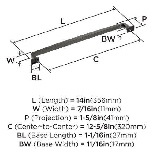 Westerly Zinc Black Bronze Cabinet Pull 16