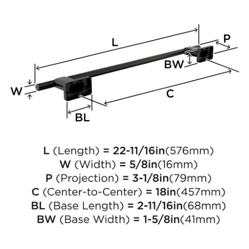 Bronx Zinc & Stainless Steel Black Bronze Towel Bar 5