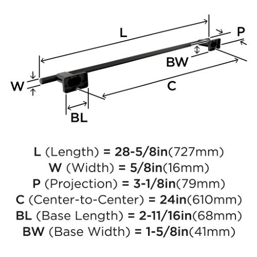 Bronx Zinc & Stainless Steel Black Bronze Towel Bar 6