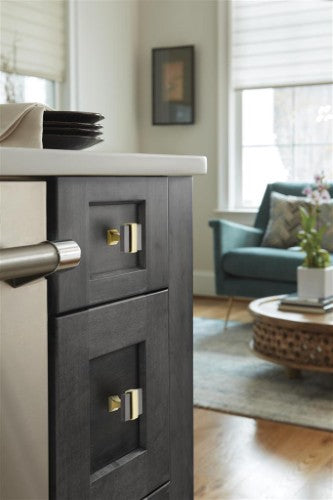 Overton Zinc & Aluminum Black Chrome / Brushed Gold Cabinet Knob 4