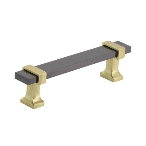 Overton Zinc & Aluminum Black Chrome / Brushed Gold Cabinet Pull 1