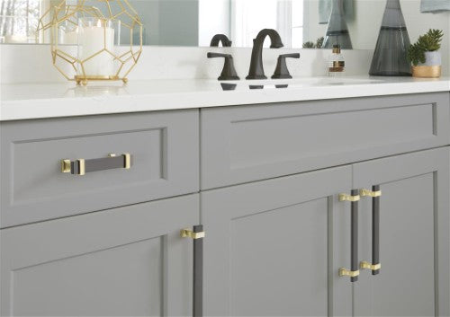Overton Zinc & Aluminum Black Chrome / Brushed Gold Cabinet Pull 15