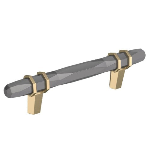 London Zinc Black Chrome / Golden Champagne Cabinet Pull 3