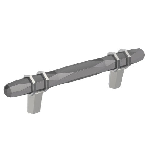 London Zinc Black Chrome / Polished Chrome Cabinet Pull 3