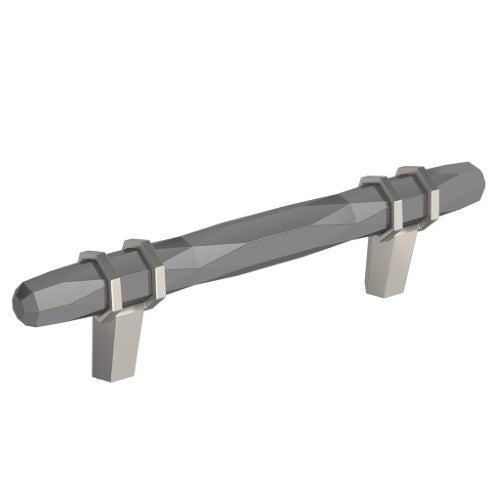 London Zinc Black Chrome / Satin Nickel Cabinet Pull 3