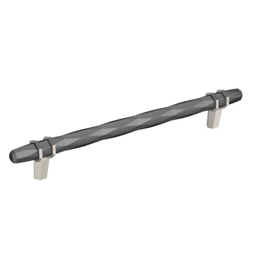 London Zinc Black Chrome / Satin Nickel Cabinet Pull 1