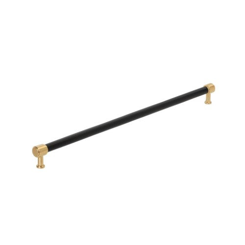 Fairlane Zinc & Leather Black Leather / Champagne Bronze Appliance Pull 3