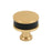Fairlane Zinc & Leather Black Leather / Champagne Bronze Cabinet Knob 2