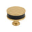 Fairlane Zinc & Leather Black Leather / Champagne Bronze Cabinet Knob 1