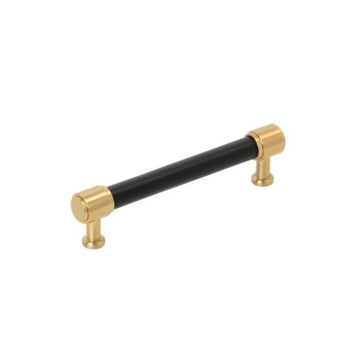 Fairlane Zinc & Leather Black Leather / Champagne Bronze Cabinet Pull 4