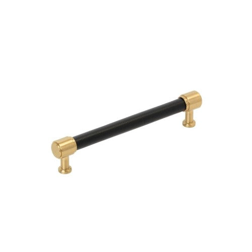 Fairlane Zinc & Leather Black Leather / Champagne Bronze Cabinet Pull 5
