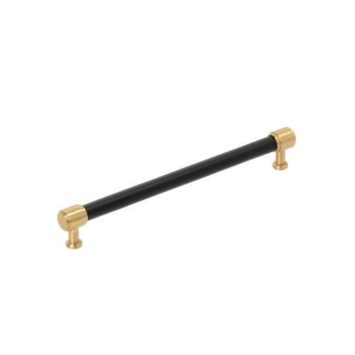 Fairlane Zinc & Leather Black Leather / Champagne Bronze Cabinet Pull 7