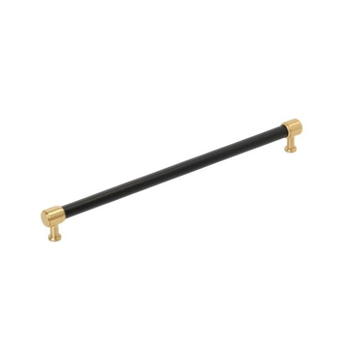 Fairlane Zinc & Leather Black Leather / Champagne Bronze Cabinet Pull 2