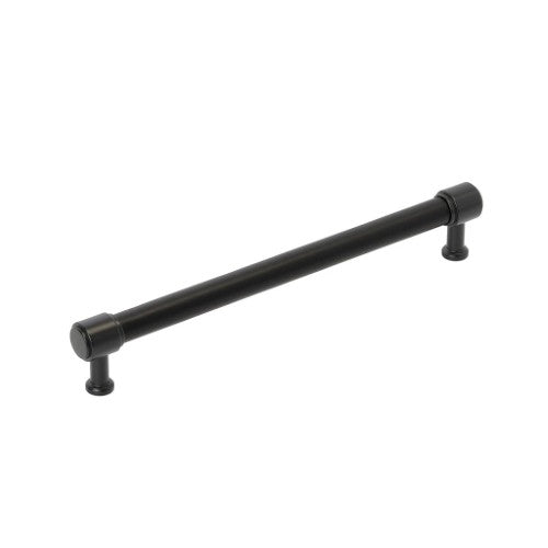 Fairlane Zinc & Leather Black Leather / Matte Black Appliance Pull 1