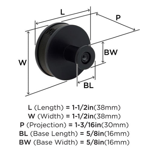 Fairlane Zinc & Leather Black Leather / Matte Black Cabinet Knob 3