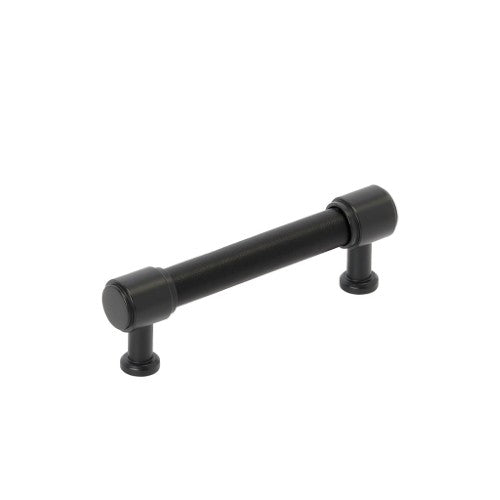 Fairlane Zinc & Leather Black Leather / Matte Black Cabinet Pull 3