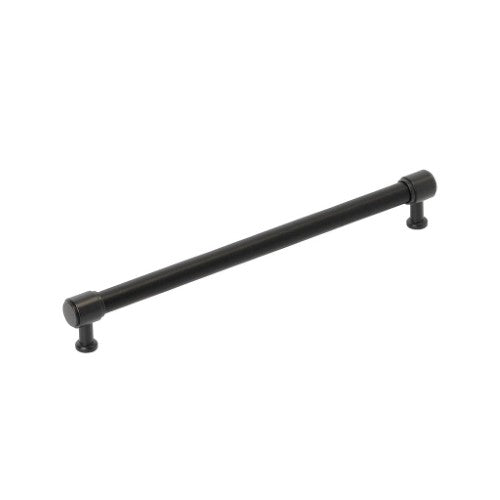 Fairlane Zinc & Leather Black Leather / Matte Black Cabinet Pull 1