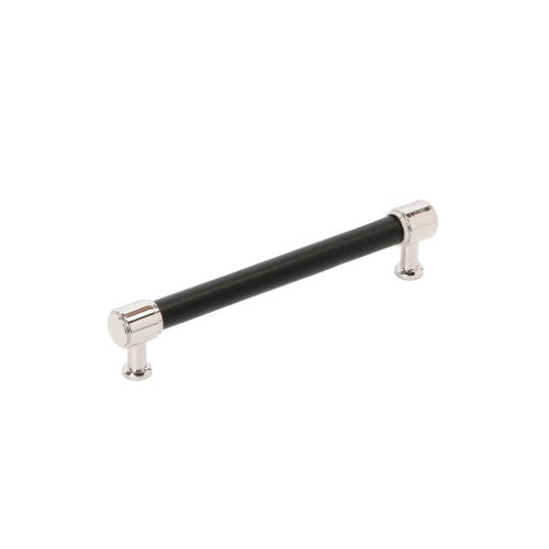 Fairlane Zinc & Leather Black Leather / Polished Nickel Cabinet Pull 5