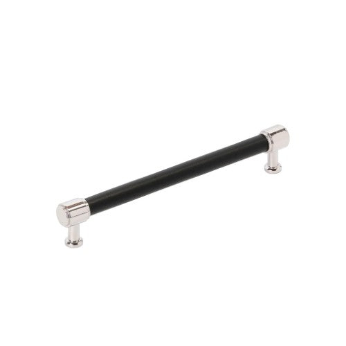 Fairlane Zinc & Leather Black Leather / Polished Nickel Cabinet Pull 6