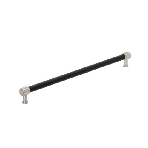 Fairlane Zinc & Leather Black Leather / Satin Nickel Appliance Pull 2