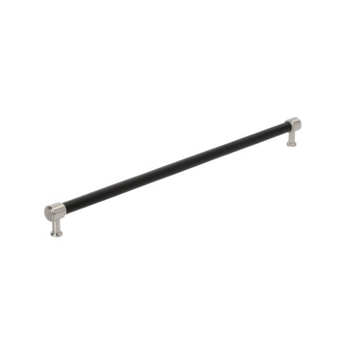 Fairlane Zinc & Leather Black Leather / Satin Nickel Appliance Pull 3