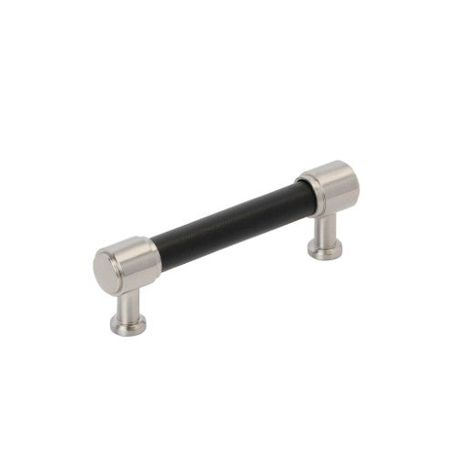 Fairlane Zinc & Leather Black Leather / Satin Nickel Cabinet Pull 3
