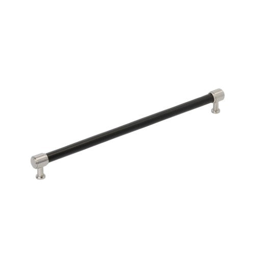 Fairlane Zinc & Leather Black Leather / Satin Nickel Cabinet Pull 2