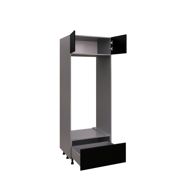 Wallkitchens Wood Black Matte Oven Cabinet Black Matte 2