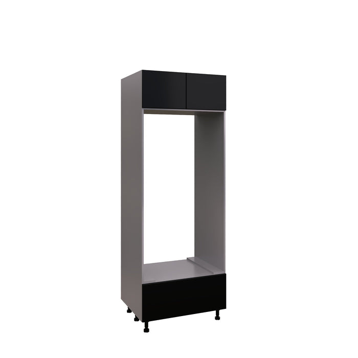 Wallkitchens Wood Black Matte Oven Cabinet Black Matte 1