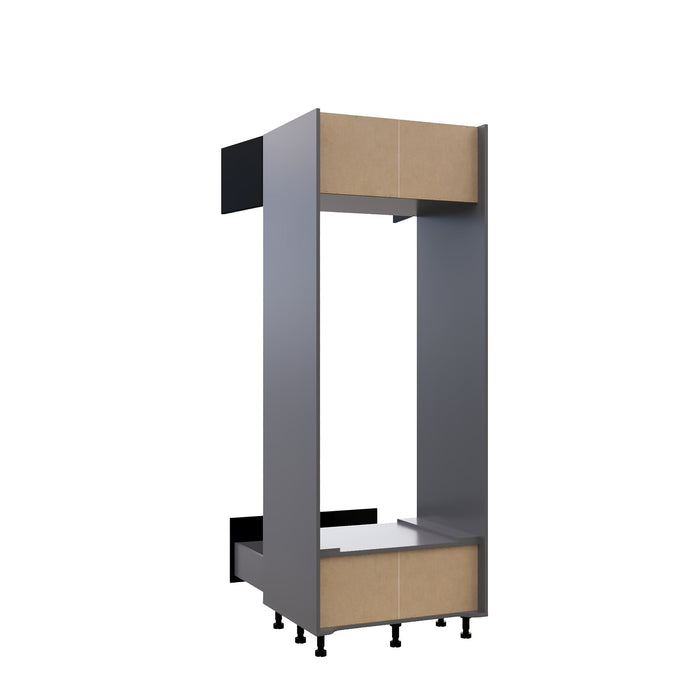 Wallkitchens Wood Black Matte Oven Cabinet Black Matte 3