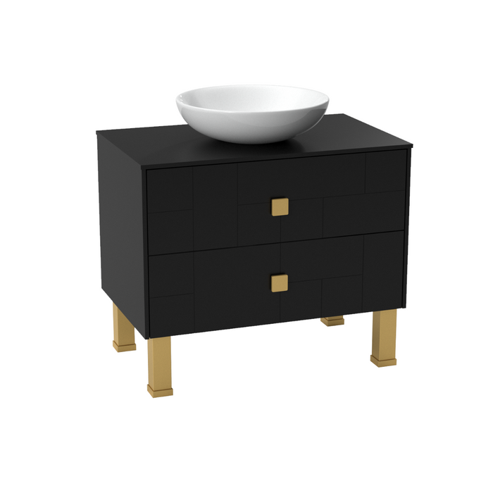 Dune Wood Black Matte Bathroom Vanity Black Matte 1