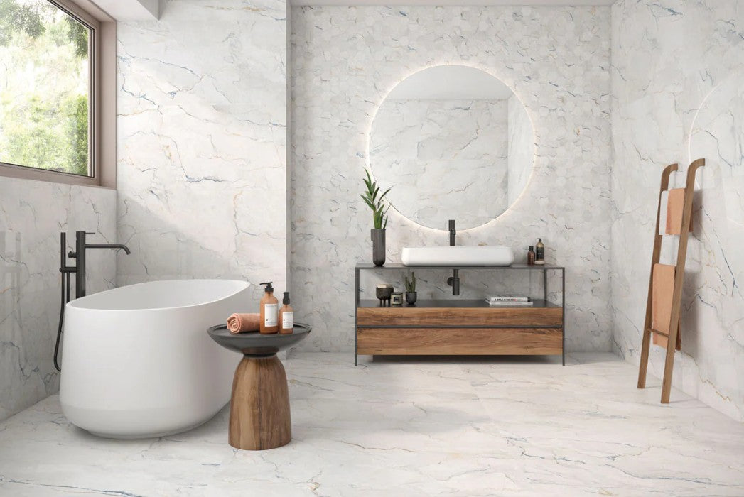 Statik Blend Porcelain Tile - Natural