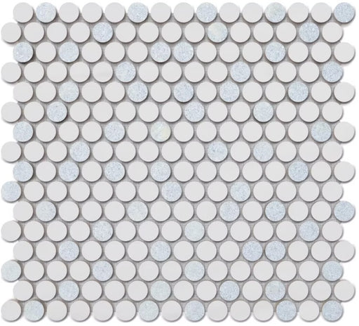 Blue Celeste & Thassos White Blend Marble Mosaic Polished 1