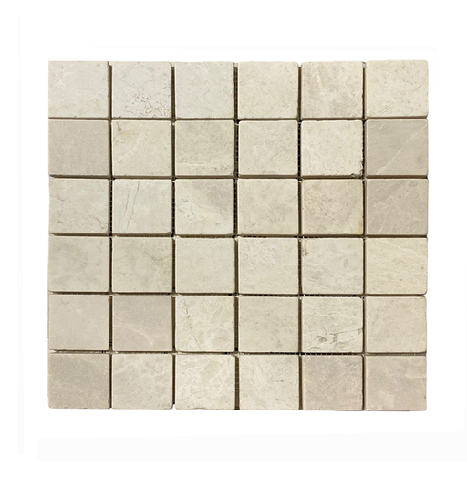 Botticino Marble Mosaic - 2" x 2" Tumbled