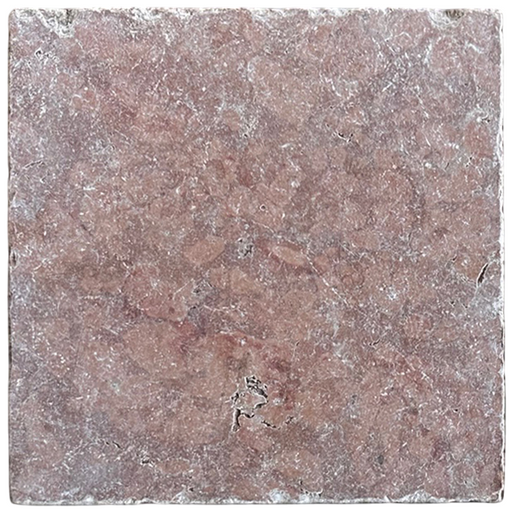 Full Tile Sample - Rosso Verona Marble Tile - 6" x 6" x 3/8" Tumbled
