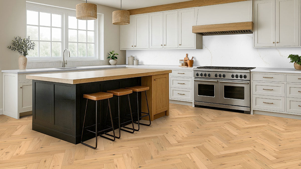 McCarranHerringbone Herringbone Bramlett Engineered Hardwood Flooring - Low Gloss