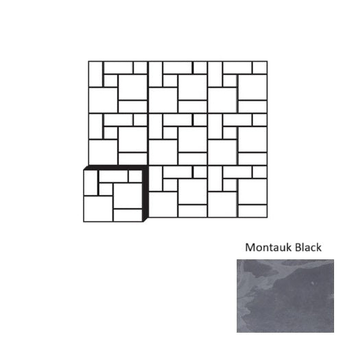 Montauk Black Slate Honed  Olomouc Pattern