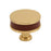 Fairlane Zinc & Leather Brown Leather / Champagne Bronze Cabinet Knob 1