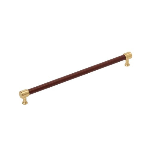 Fairlane Zinc & Leather Brown Leather / Champagne Bronze Cabinet Pull 2