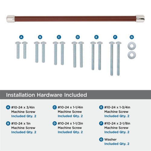 Fairlane Zinc & Leather Brown Leather / Polished Nickel Appliance Pull 8