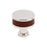 Fairlane Zinc & Leather Brown Leather / Polished Nickel Cabinet Knob 2