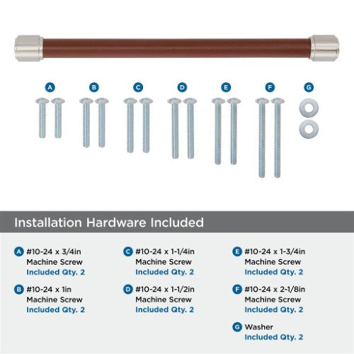 Fairlane Zinc & Leather Brown Leather / Satin Nickel Appliance Pull 7