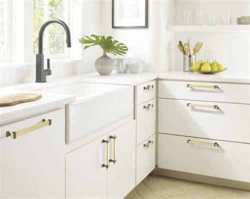 Overton Zinc & Aluminum Brushed Gold / Black Chrome Cabinet Pull 8