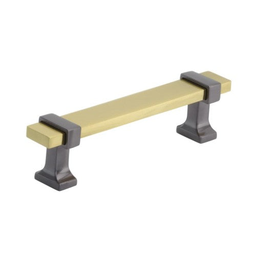 Overton Zinc & Aluminum Brushed Gold / Black Chrome Cabinet Pull 1