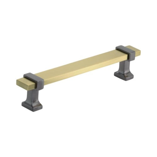 Overton Zinc & Aluminum Brushed Gold / Black Chrome Cabinet Pull 2