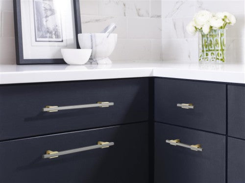 Urbanite Zinc & Aluminum Brushed Gold / Black Chrome Cabinet Pull 14
